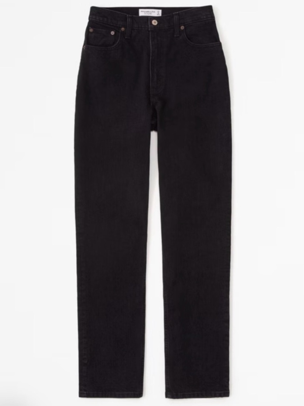 Abercrombie Ultra High Rise 90s Straight Jean, Saturated Black (25S)